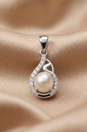 925 sterling silver luminous pearl swirl pendant set with earrings