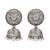 Silver plated pearl drop oxidised jhumka earrings
