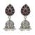 Silver plated ruby red kundan stones dangler earrings