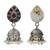 Silver plated ruby red kundan stones dangler earrings