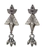 Silver plated traditional kundan dangler earrings