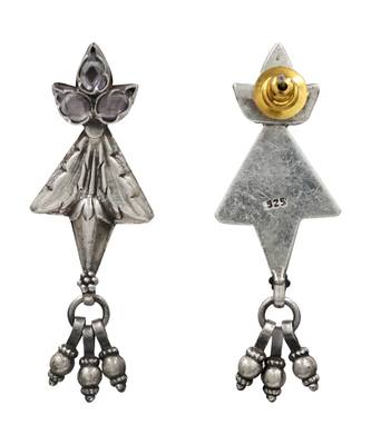 Silver plated traditional kundan dangler earrings 2
