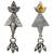 Silver plated traditional kundan dangler earrings