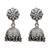 Silver plated metallic bloom jhumka earrings
