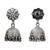 Silver plated metallic bloom jhumka earrings