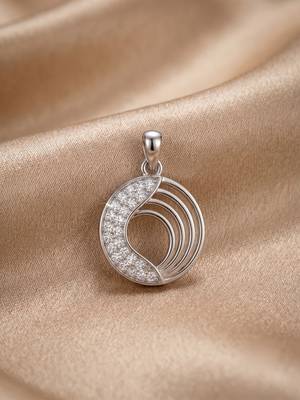925 sterling silver harmony wave circle pendant set with earrings 2