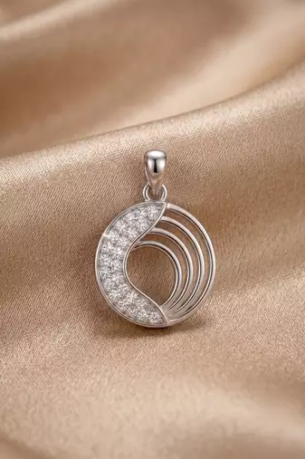 925 sterling silver harmony wave circle pendant set with earrings