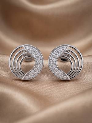 925 sterling silver harmony wave circle pendant set with earrings 3