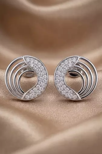 925 sterling silver harmony wave circle pendant set with earrings