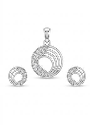 925 sterling silver harmony wave circle pendant set with earrings 4