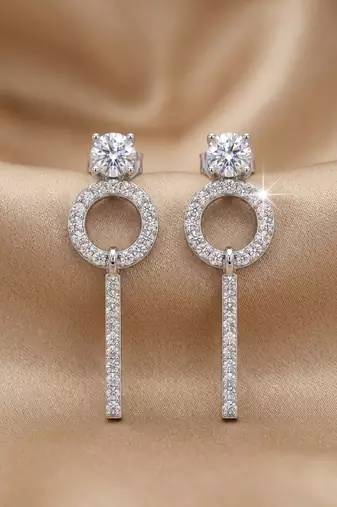 925 sterling silver infinity halo drop pendant set with earrings