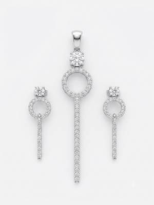 925 sterling silver infinity halo drop pendant set with earrings 3