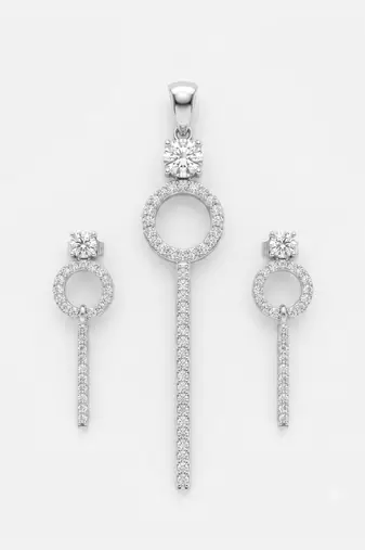 925 sterling silver infinity halo drop pendant set with earrings