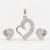 925 sterling silver sparkling open heart pendant set with earrings