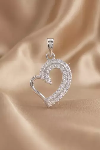 925 sterling silver sparkling open heart pendant set with earrings