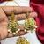 South Indian Temple Jewelry Set, Lakshmi Peacock Necklace Earrings, Antique Gold Bridal Pearl Drop