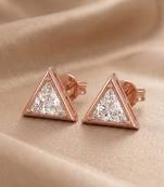 925 sterling silver royal trillion diamond pendant set with earrings