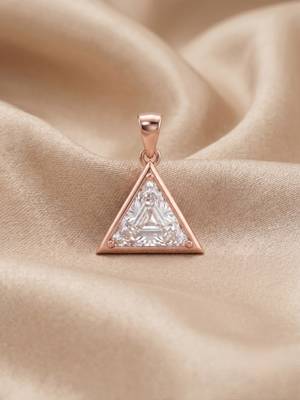 925 sterling silver royal trillion diamond pendant set with earrings 4