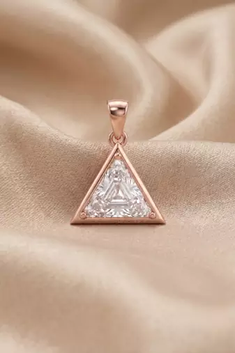 925 sterling silver royal trillion diamond pendant set with earrings