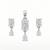 925 sterling silver emerald cut drop pendant set with earrings