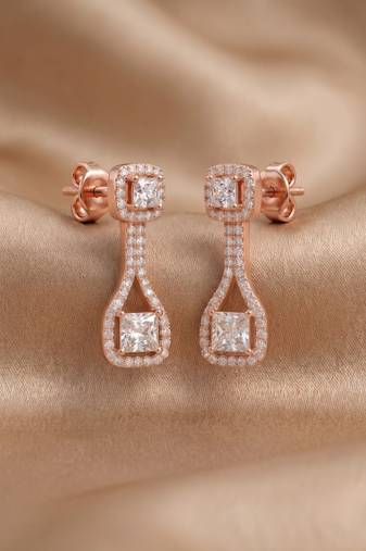 925 sterling silver princess halo grace pendant set with earrings
