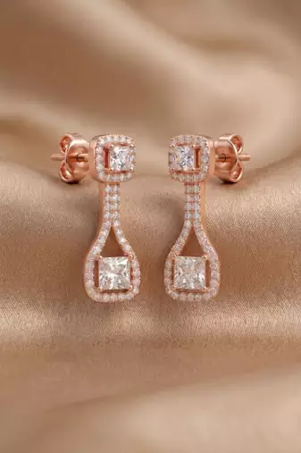 925 sterling silver princess halo grace pendant set with earrings