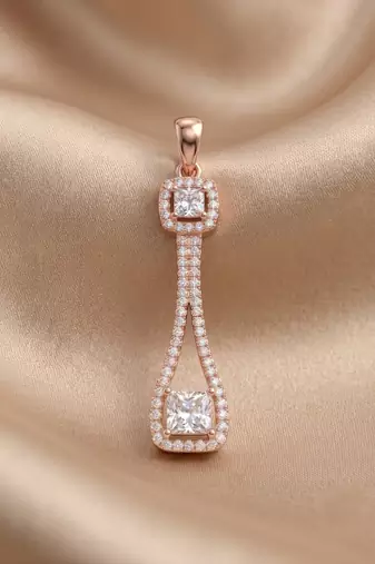925 sterling silver princess halo grace pendant set with earrings