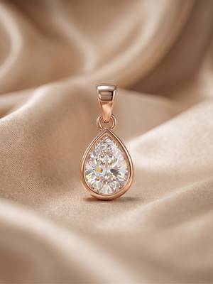 925 sterling silver elegant teardrop sparkle pendant set with earrings 2