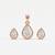 925 sterling silver elegant teardrop sparkle pendant set with earrings