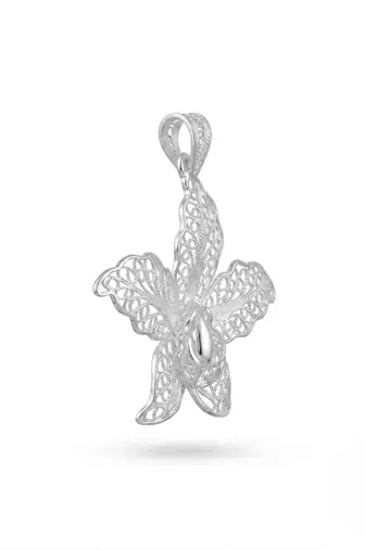 925 sterling silver orchid grace filigree pendant for women