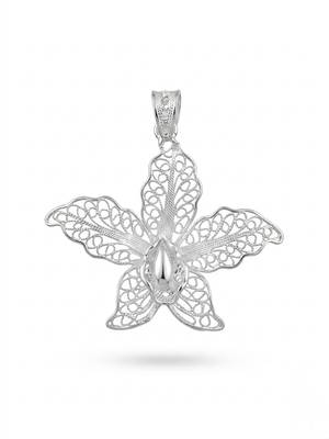 925 sterling silver orchid grace filigree pendant for women 3
