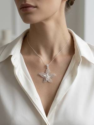 925 sterling silver orchid grace filigree pendant for women 4