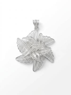 925 sterling silver starlily filigree pendant for women 2