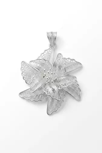 925 sterling silver starlily filigree pendant for women