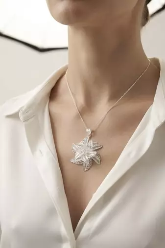 925 sterling silver starlily filigree pendant for women