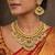 Gold Plated Guttapusalu Necklace Set: Traditional Indian Bridal Choker with Chandbali Earrings