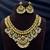 Gold Plated Guttapusalu Necklace Set: Traditional Indian Bridal Choker with Chandbali Earrings