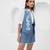 Blue embroidered buttersoft linen co ord set