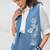 Blue embroidered buttersoft linen co ord set