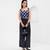 Dark blue printed buttersoft linen co ord set
