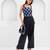 Dark blue printed buttersoft linen co ord set