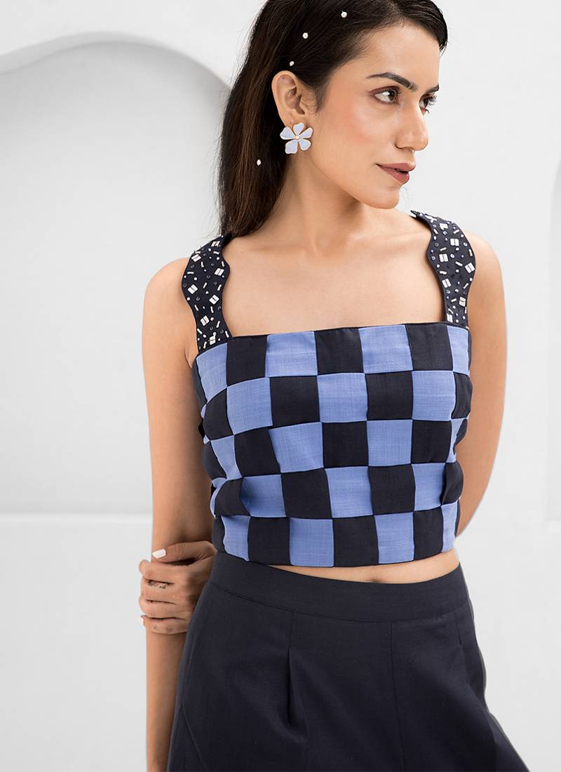Dark blue printed buttersoft linen co ord set