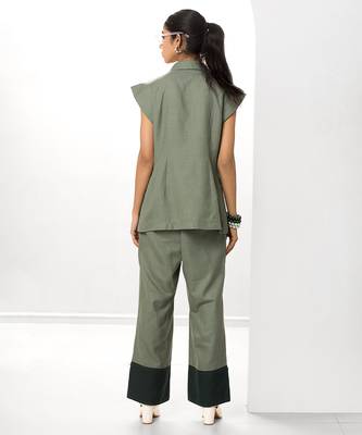 Sacramento green embroidered buttersoft linen jacket co ord set 4