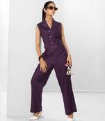 Plum embroidered buttersoft linen co ord set