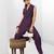 Plum embroidered buttersoft linen co ord set