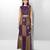 Plum embroidered buttersoft linen skirt set