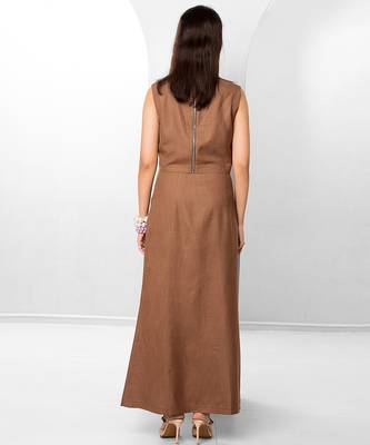 Plum embroidered buttersoft linen skirt set 3