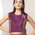 Plum embroidered buttersoft linen skirt set