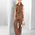 Russet brown embroidered buttersoft linen co ord set