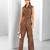 Russet brown embroidered buttersoft linen co ord set